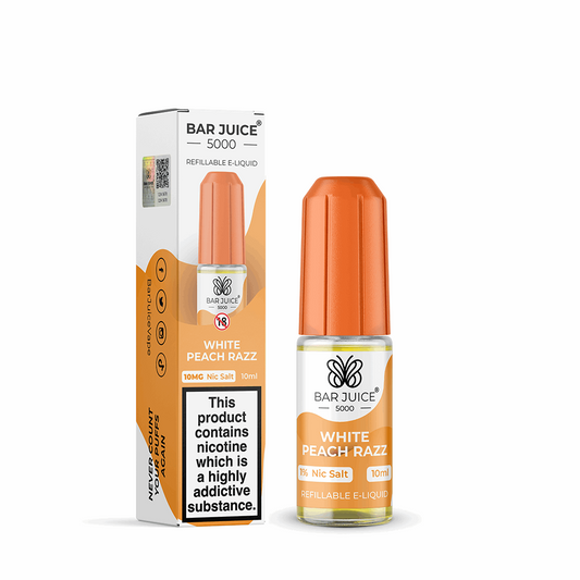 Bar Juice 5000 - White Peach Razz Nic Salt 10mg and 20mg