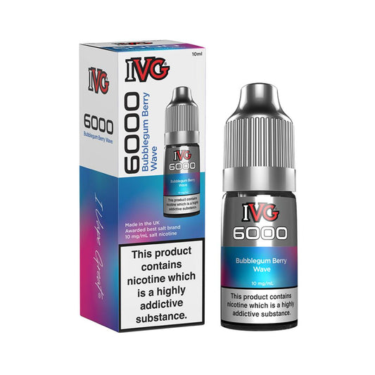 IVG 6000 Nic Salts Bubblegum Berry Wave 10ml in 10mg and 20mg